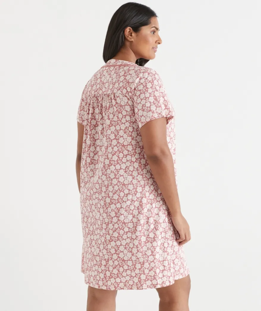 Petal Print Short Sleeve Nightie