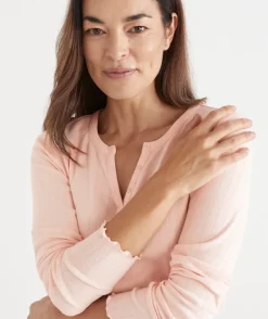 Pointelle Long Sleeve Pyjama Top