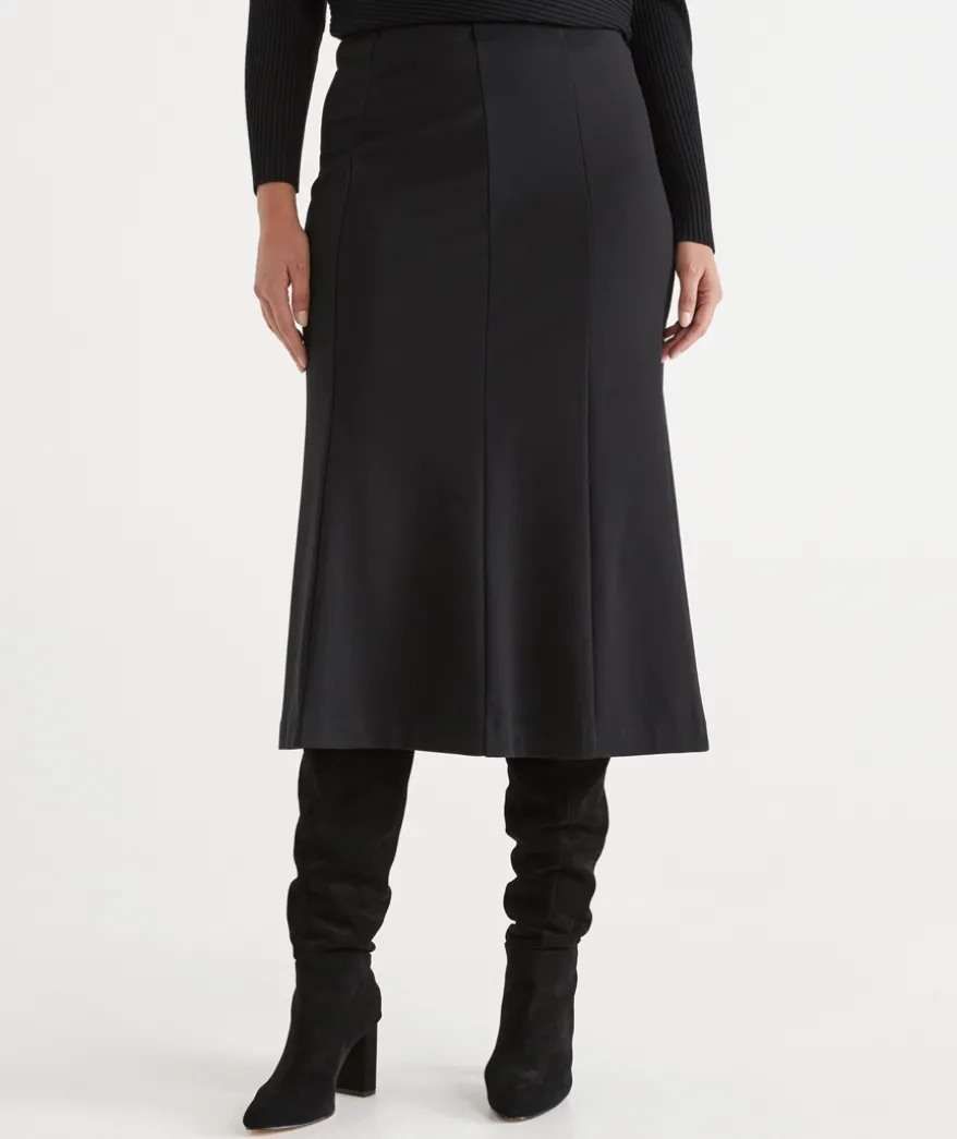 Ponte A-Line Midi Skirt