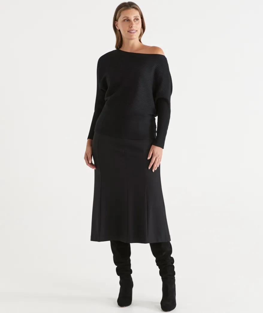 Ponte A-Line Midi Skirt