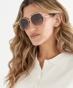 Porto Gold Oversized Sunglasses
