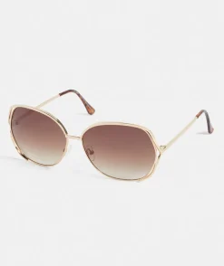 Porto Gold Oversized Sunglasses