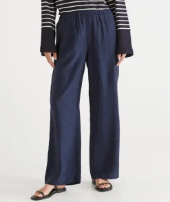 Relaxed Crinkle Wide Leg Pant