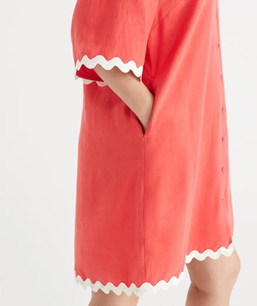 Ric Rac Short Sleeve Shirt Dress