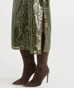 Sequin Column Midi Skirt