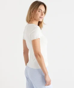 Short Sleeve Pointelle Pyjama Tee