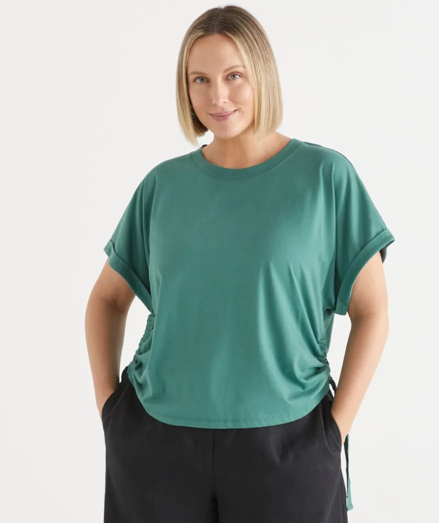 Short Sleeve Ruched Side Top