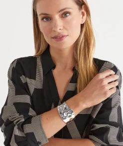 Silver Hammered Bangle