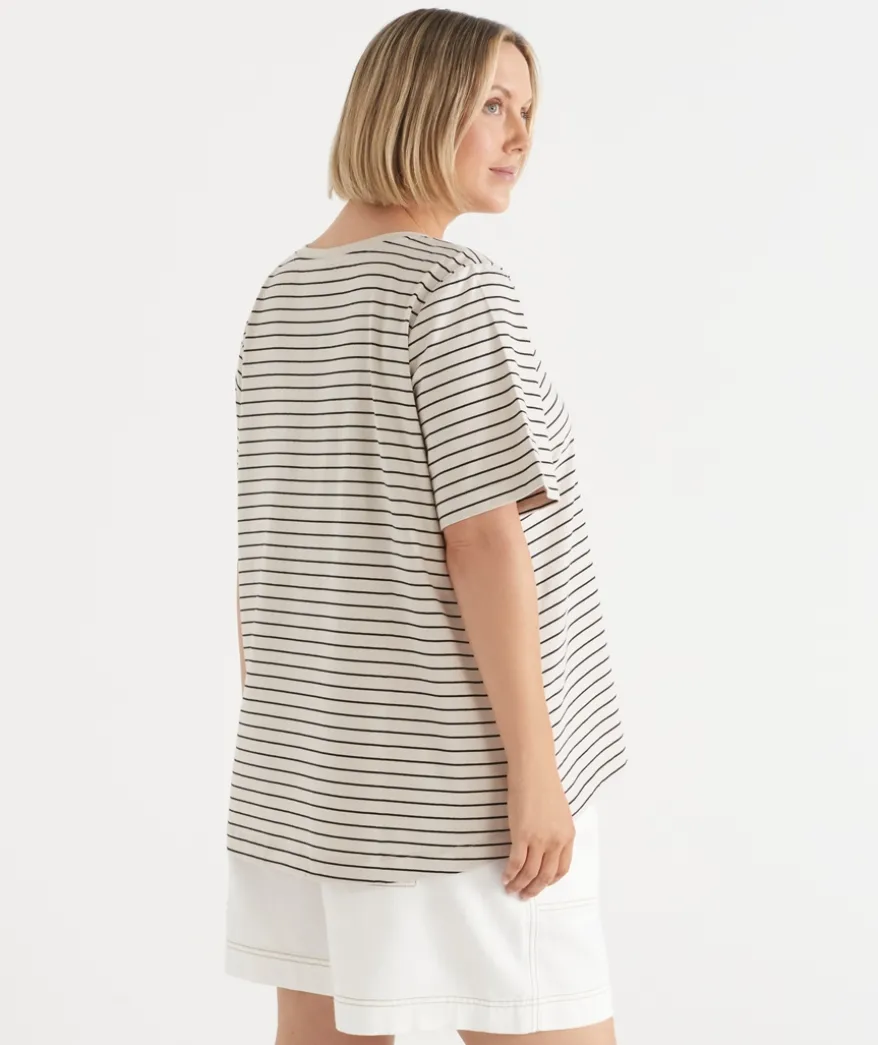 Stripe Swing Short Sleeve T-Shirt