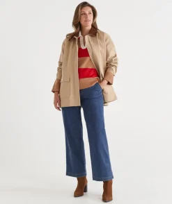 Striped Knit Rugby Polo Jumper - Red