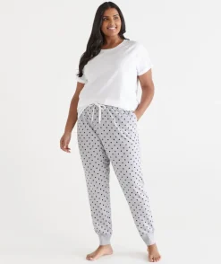 Tapered Spot Print Pyjama Pant