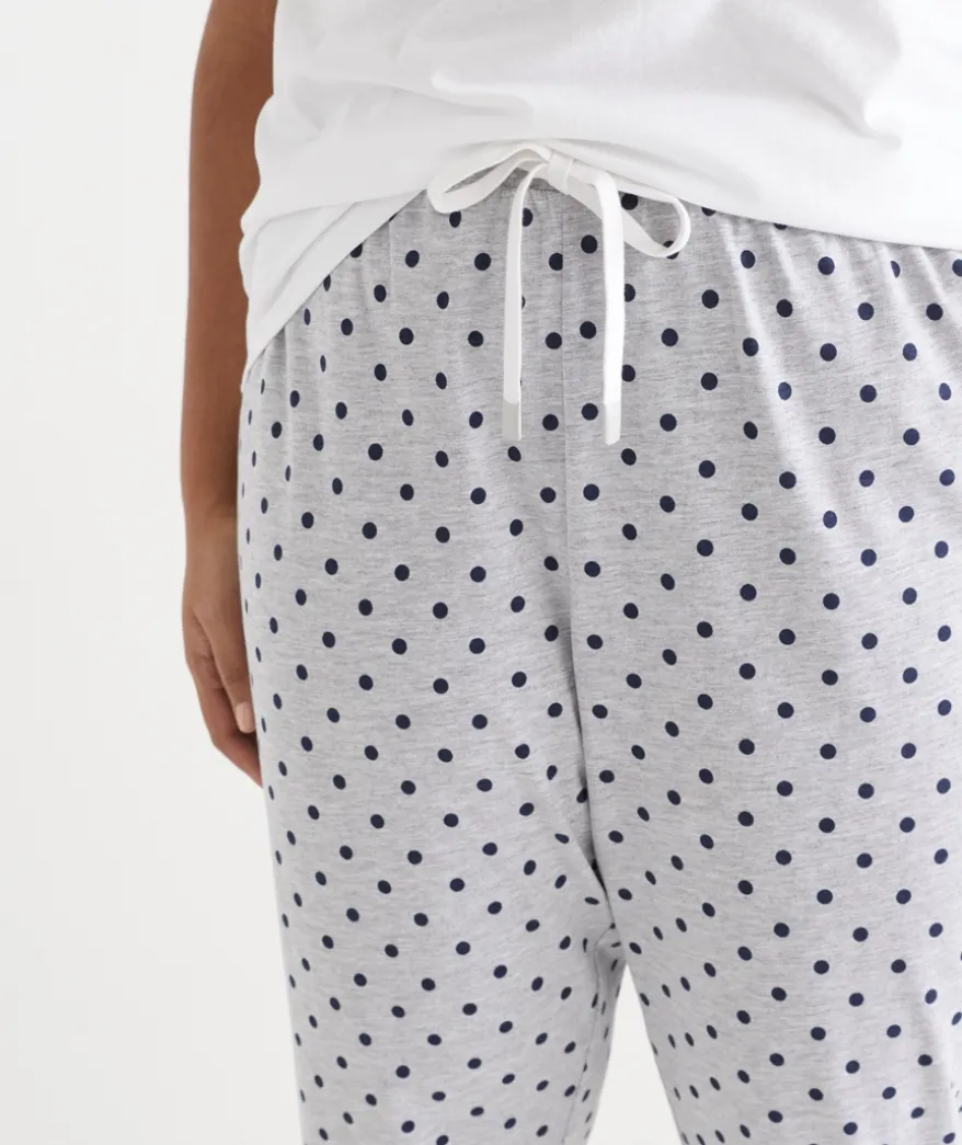 Tapered Spot Print Pyjama Pant
