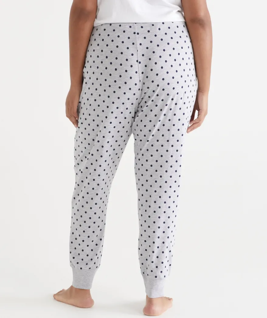 Tapered Spot Print Pyjama Pant