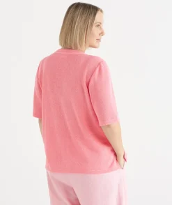 Textured Button Up Short Sleeve Top