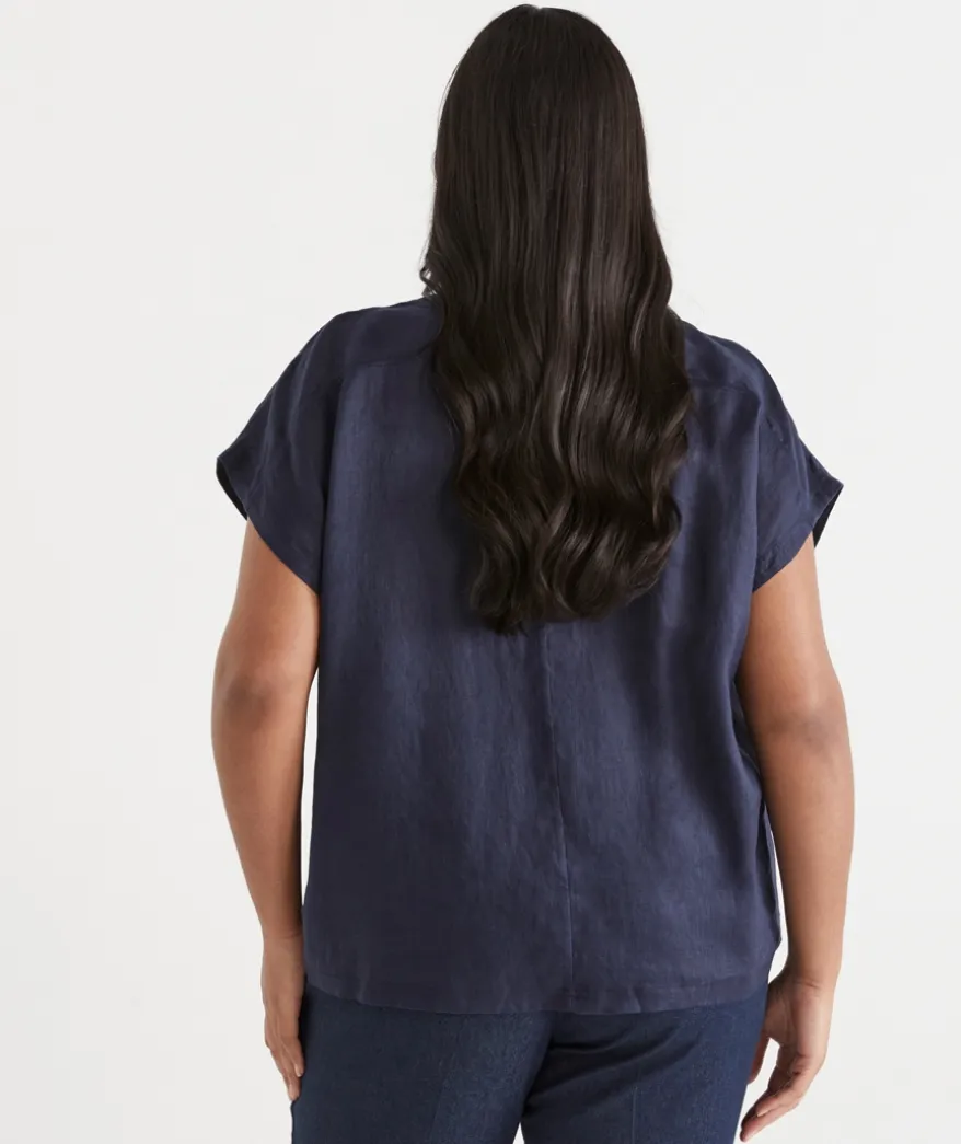 V Neck Panel Detail Top