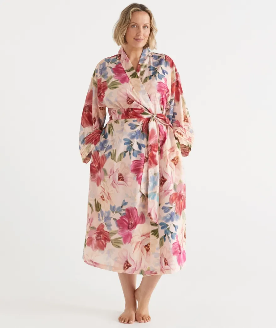 Vintage Floral Robe - Pink